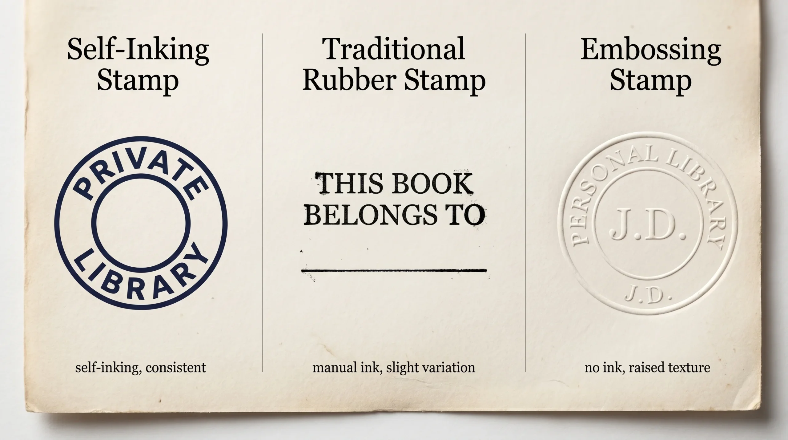 How to Write Your Name on a Book - Types of Book Stamps